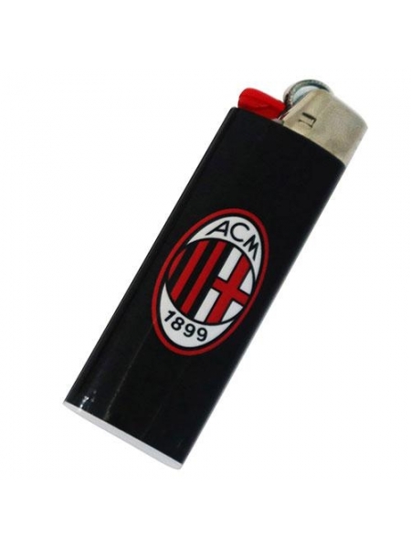 Accendino nero in plastica con logo ufficiale AC MILAN